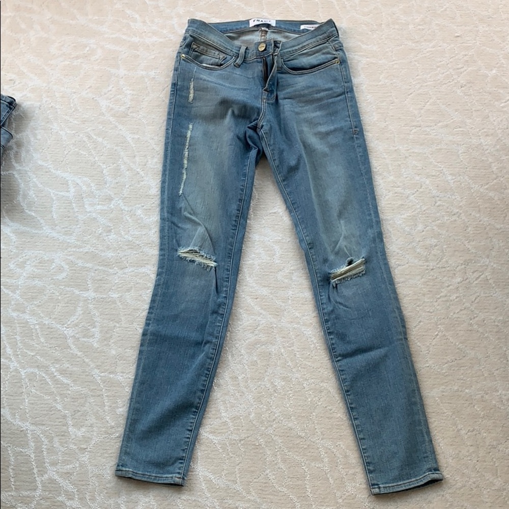 FRAME le skinny de Jeanne light wash skinny jeans